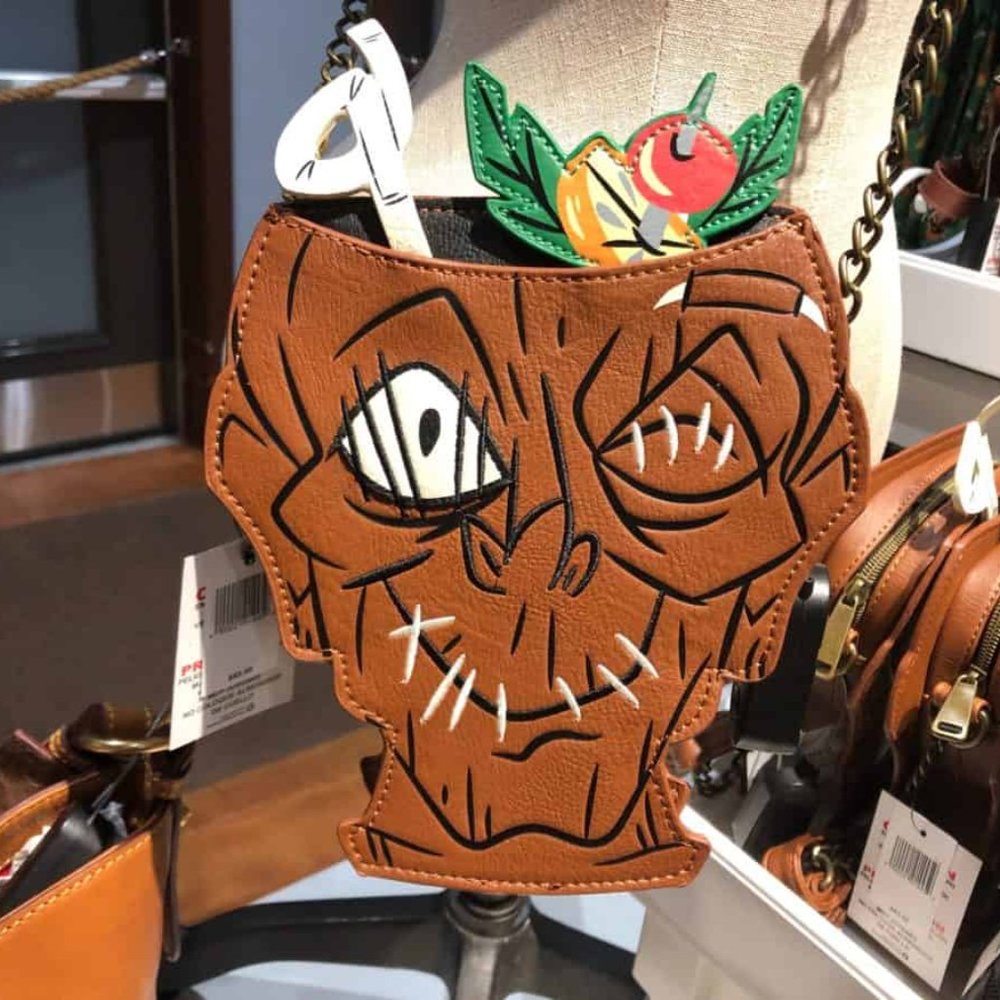 RARE Disney Trader Sam's Enchanted Tiki Room Loungefly Zombie Shrunken Head Bag